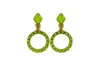 Vickisarge Women's The Small Green Hoop Earrings In Gold - Clip