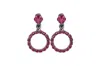 Vickisarge Women's The Small Pink Hoop Earrings In Platinum - Clip In Pink