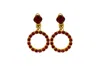 Vickisarge Women's The Small Red Hoop Earrings In Gold - Clip In Red