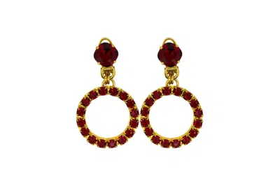 Vickisarge Women's The Small Red Hoop Earrings In Gold - Pierced