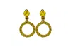 Vickisarge Women's The Small Yellow Hoop Earrings In Gold - Clip In Yellow