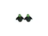 Vickisarge Women's The Spooky Green Bee Earrings In Oxidised Silver - Clip In Green