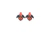 Vickisarge Women's The Spooky Orange Bee Earrings In Oxidised Silver - Pierced In Orange