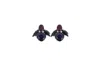 Vickisarge Women's The Spooky Purple Bee Earrings In Oxidised Silver - Clip In Purple