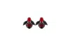 Vickisarge Women's The Spooky Red Bee Earrings In Oxidised Silver - Pierced