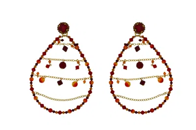 Vickisarge Women's Yellow / Orange / Red Fortitude Chandelier Earrings