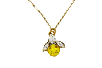 Vickisarge Women's Yellow / Orange The Yellow Bee Necklace In Gold - Short