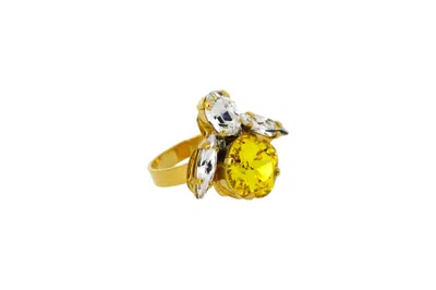 Vickisarge Women's Yellow / Orange The Yellow Bee Ring In Gold