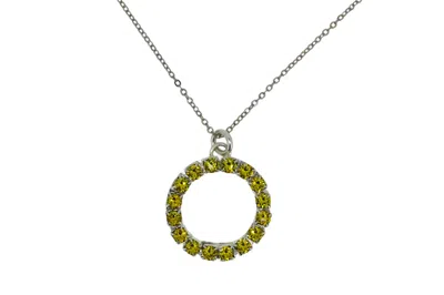 Vickisarge Women's Yellow / Orange The Yellow Hoop Necklace In Platinum - Long