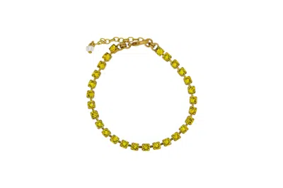 Vickisarge Women's Yellow / Orange The Yellow Tennis Bracelet In Gold