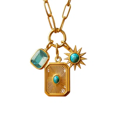 Vicky&nico Women's Gold / Blue Azure Charm Necklace