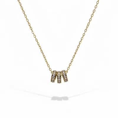 Vicky&nico Women's Gold Triple Pavé Ring Necklace