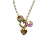 Vicky&nico Women's Pink / Purple / Gold Ethereal Heart Necklace