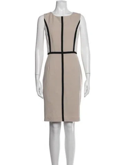 Pre-owned Vicky Tiel Colorblock Pattern Knee-length Dress In Grey