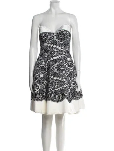 Pre-owned Vicky Tiel Lace Mini Dress In Black