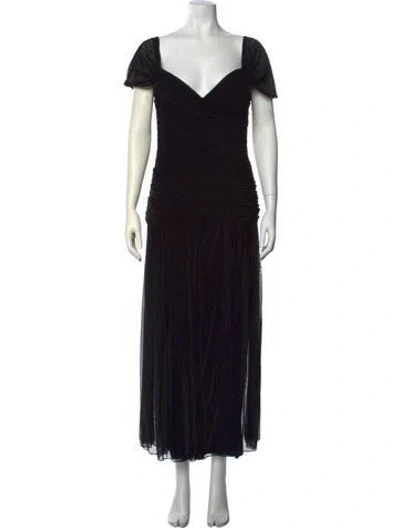 Pre-owned Vicky Tiel Nylon Long Dress In Black
