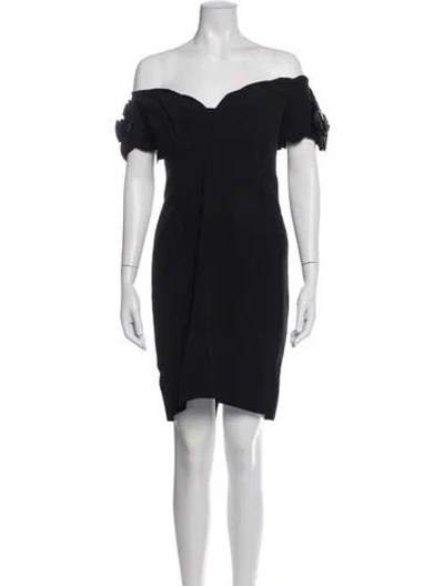 Pre-owned Vicky Tiel Off-the-shoulder Mini Dress In Black