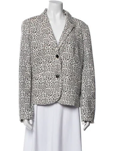 Pre-owned Vicky Tiel Printed Blazer In White