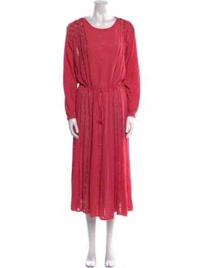 Pre-owned Vicky Tiel Scoop Neck Midi Length Dress In Pink