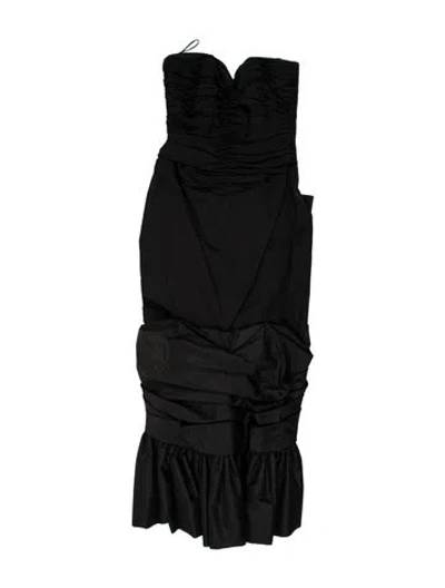 Pre-owned Vicky Tiel Silk Knee-length Dress In Black