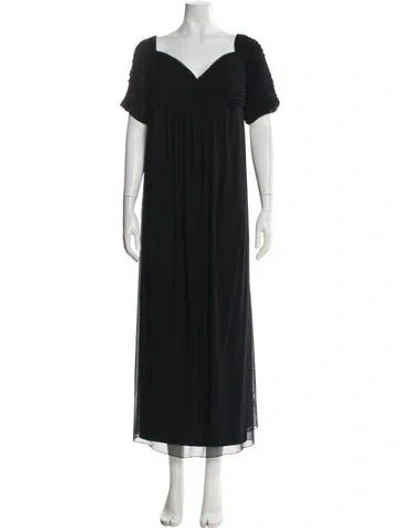 Pre-owned Vicky Tiel Silk Long Dress W/ Tags In Black