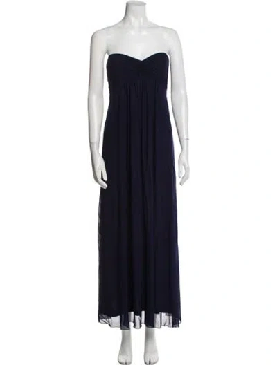 Pre-owned Vicky Tiel Silk Midi Length Dress In Blue
