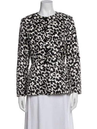 Pre-owned Vicky Tiel Silk Printed Jacket In Black