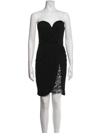 Pre-owned Vicky Tiel Strapless Mini Dress In Black