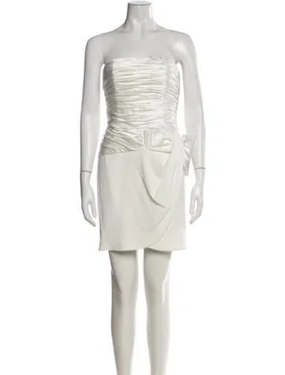 Pre-owned Vicky Tiel Strapless Mini Dress W/ Tags In Neutral