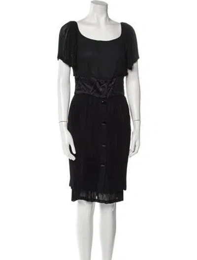 Pre-owned Vicky Tiel Vintage Knee-length Dress In Black