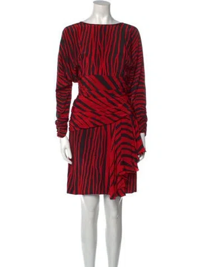 Pre-owned Vicky Tiel Vintage Knee-length Dress In Red