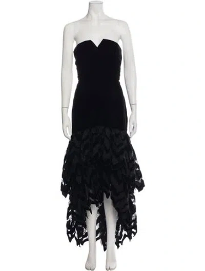 Pre-owned Vicky Tiel Vintage Long Dress In Black