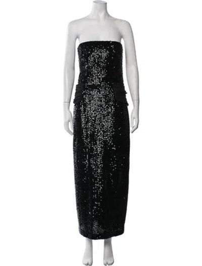 Pre-owned Vicky Tiel Vintage Long Dress In Black/metallic