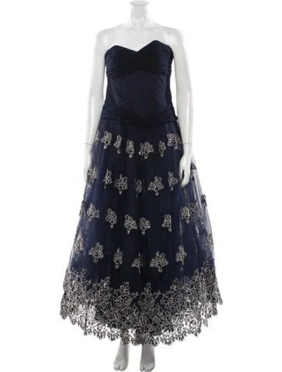 Pre-owned Vicky Tiel Vintage Long Dress In Blue
