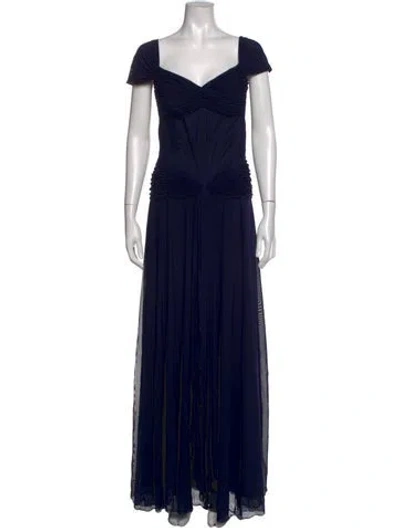 Pre-owned Vicky Tiel Vintage Long Dress In Blue