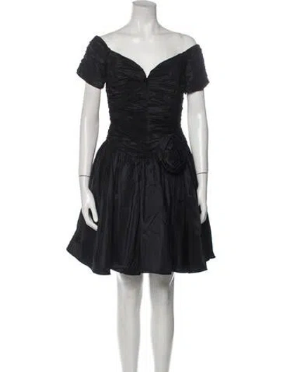 Pre-owned Vicky Tiel Vintage Mini Dress In Black