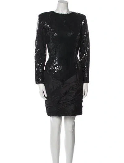 Pre-owned Vicky Tiel Vintage Mini Dress In Black