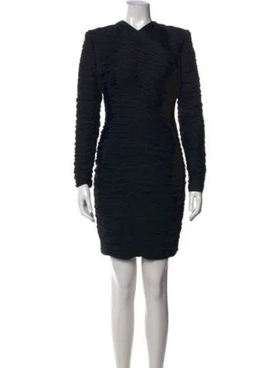 Pre-owned Vicky Tiel V-neck Mini Dress In Black