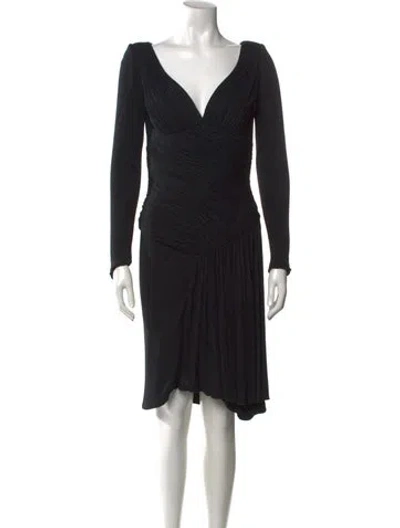 Pre-owned Vicky Tiel V-neck Mini Dress In Black