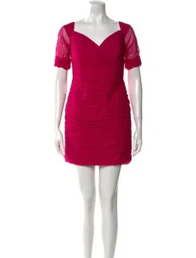 Pre-owned Vicky Tiel V-neck Mini Dress In Purple