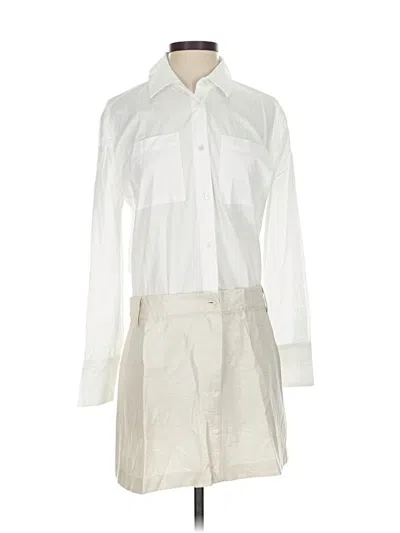 Vicolo 3/4 Sleeve Button Down Shirt In White