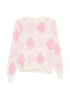Vicolo Argyle-pattern Sweater In White