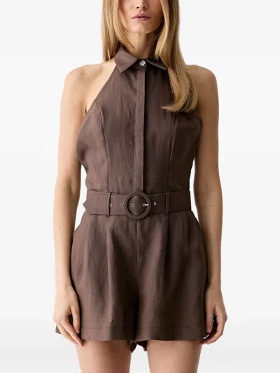 Vicolo Playsuit Mit Gürtel In Brown