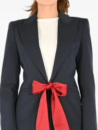 Vicolo Bow-detail Jacket In Blue