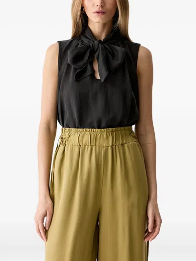 Vicolo Bow-detail Sleeveless Top In Black