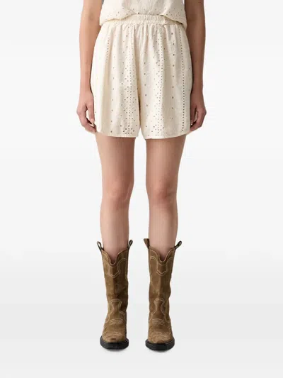 Vicolo Broderie-anglaise Elasticated-waist Shorts In White