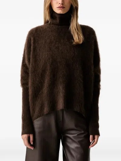 Vicolo Brushed-finish Roll-neck Sweater In Black
