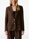 Vicolo Button-back Notched-lapels Jacket In Brown