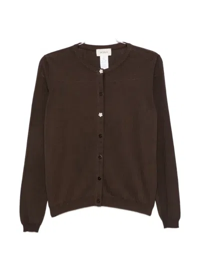 Vicolo Button-up Cardigan In Brown
