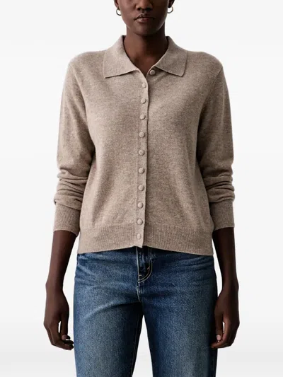 Vicolo Button-up Collared Cardigan In Neutral